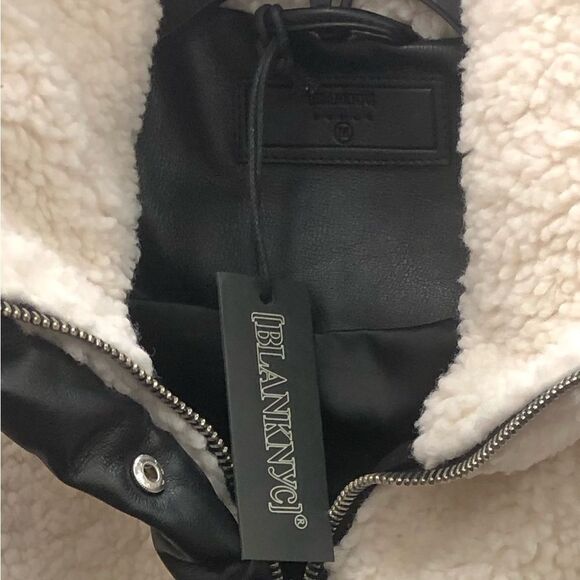 Blank NYC x REVOLVE Womens Puffer Vest Jacket Vegan Leather and Sherpa XS NWT - Picture 5 of 8